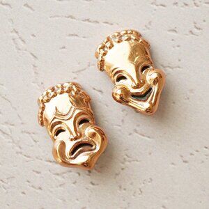 Vintage Renoir “Curtain Call” Earrings – Copper Comedy & Tragedy Masks